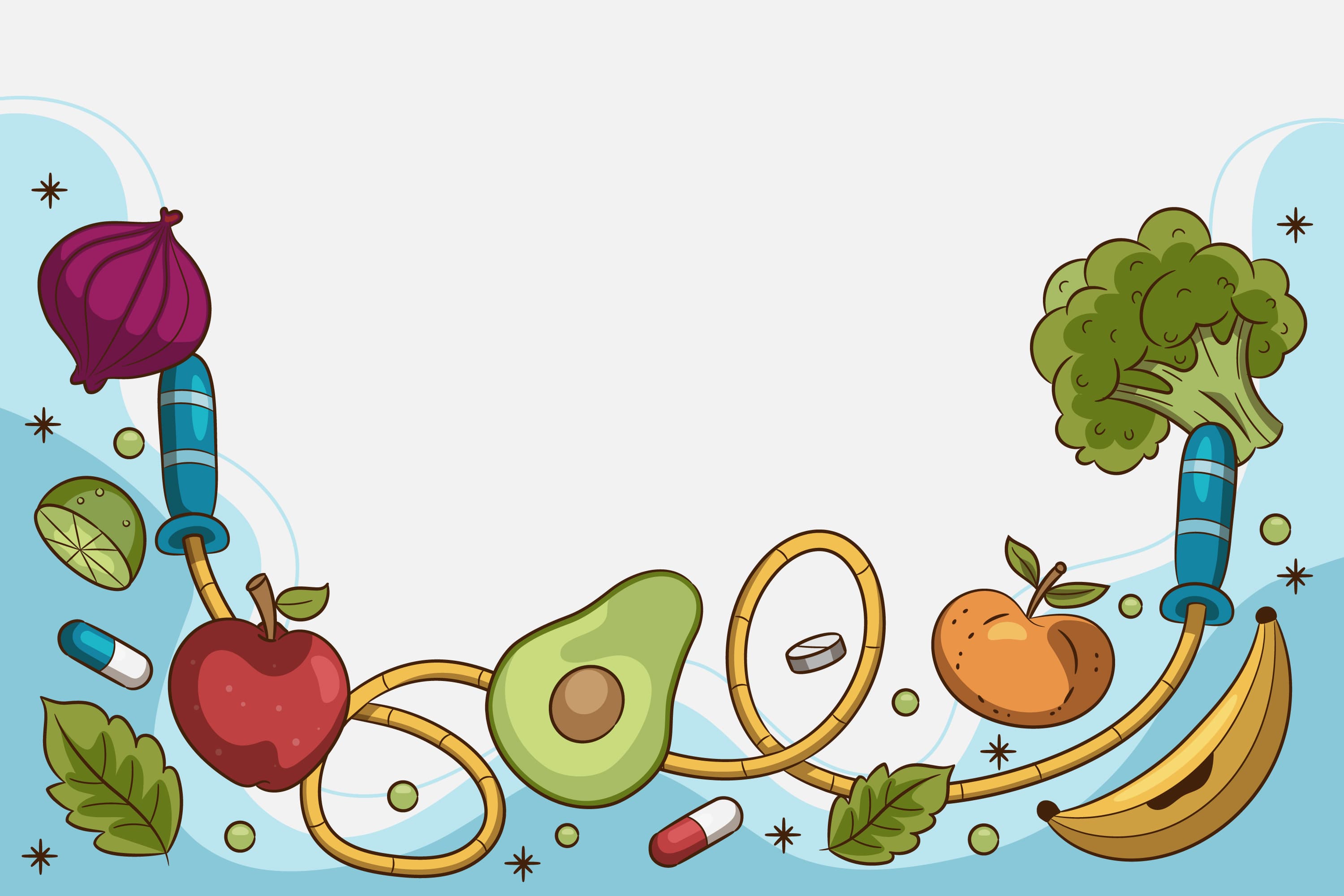 Healthy food background bottom
